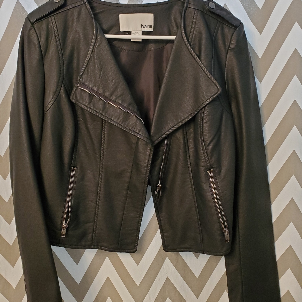 Asymmetrical Faux leather jacket